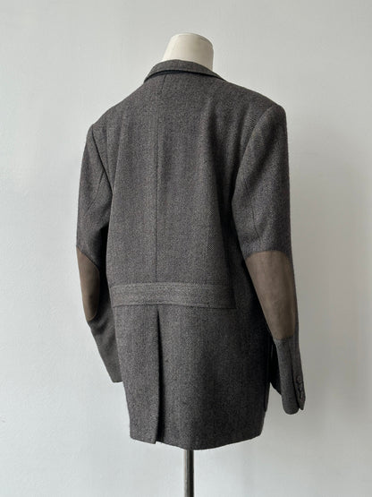 Christian Dior Sports 1980s Pure Wool Herringbone Blazer - M-L