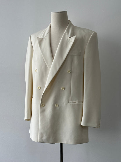 Vintage 1990s Wool Double Breasted Tailored Blazer - 44L