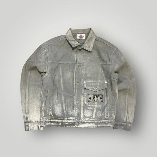Stone Island x Supreme AW/23 Reflective Bull Denim-TC Trucker Jacket XL