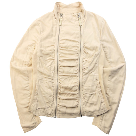 Vintage 2000s Armani Exchange Double Zip Ruched Jacket Womens Size M | Medium, Beige