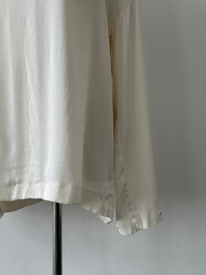 Winser London Pure Silk Minimal V Neck Top - M
