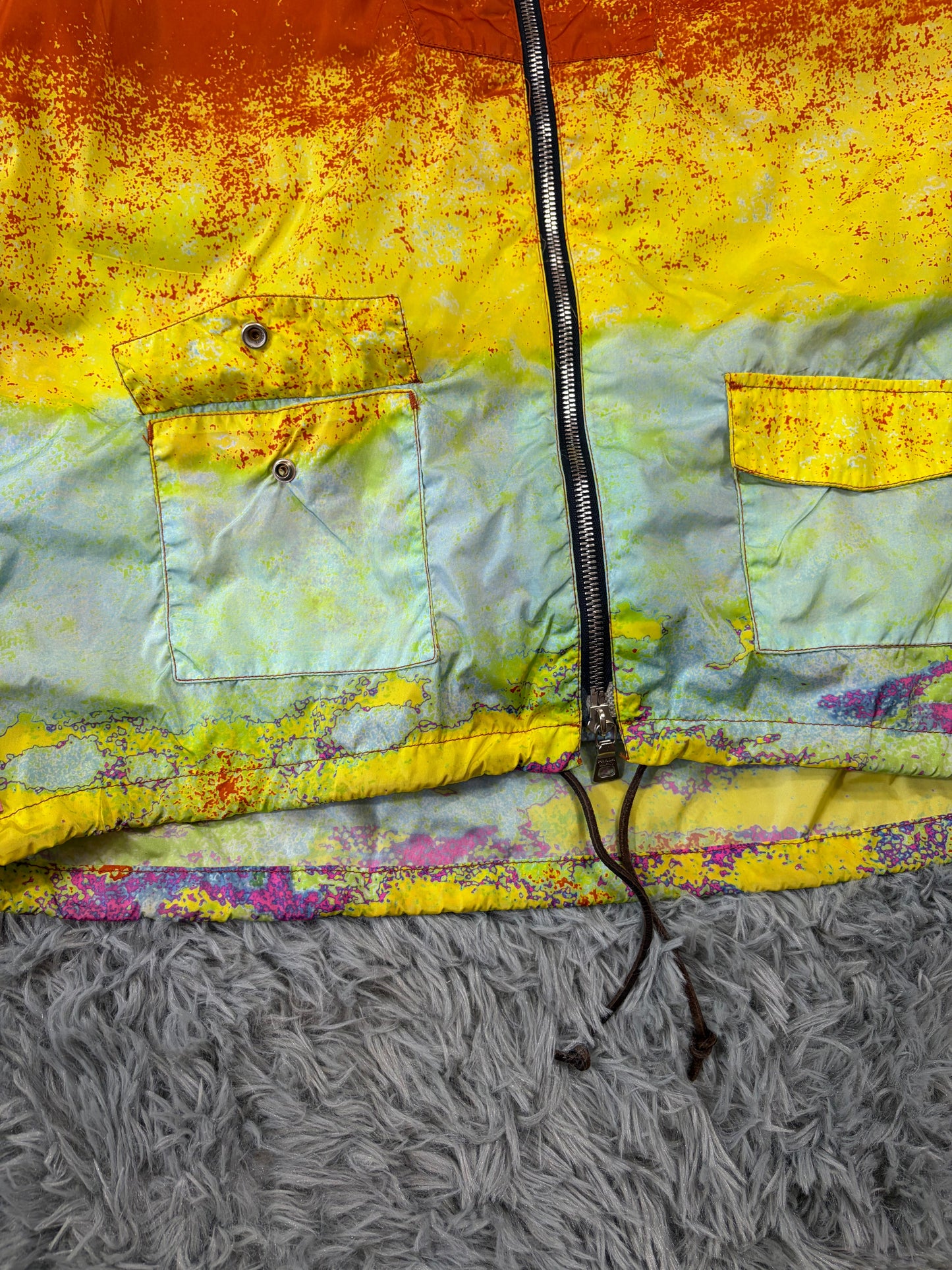 Prada Sport 00’s Thermal Sailing Heatmap Nylon Bag Jacket - S/M | O/S, Orange, Yellow, Multicolor