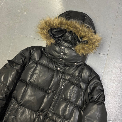 Takeo Kikuchi Puffer Jacket With Fur Hood In Black ( XL )