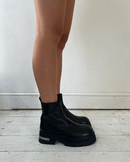 ANN DEMEULEMEESTER COMBAT BOOTS (EU 38, FITS 39) | DEFAULT TITLE, Black