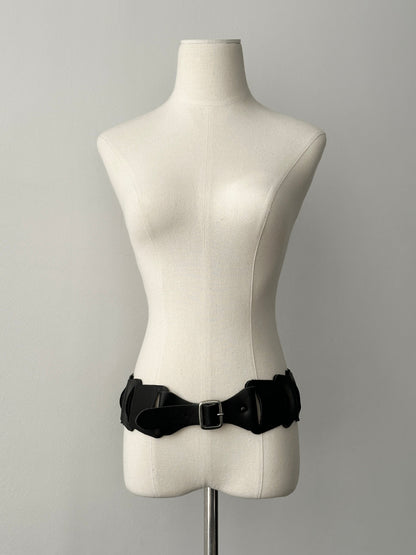 Vintage 2000s Leather Chunky Belt - W34-36