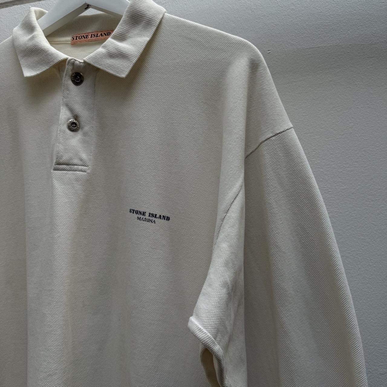1980’s Stone Island Marina Polo Shirt LS (L) | Large, Beige