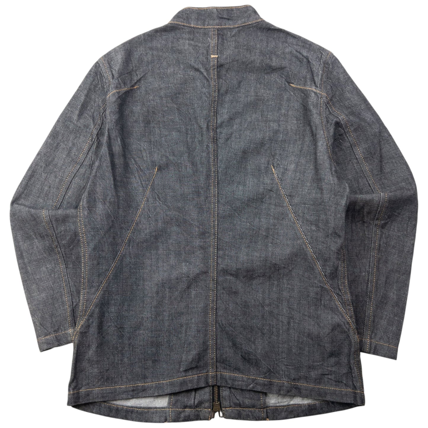 Vintage 90s Frapbois By Issey Miyake Zip Up Denim Jacket Size S | Small, Grey