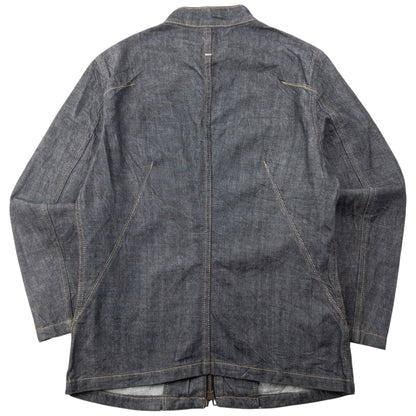 Vintage 90s Frapbois By Issey Miyake Zip Up Denim Jacket Size S | Small, Grey
