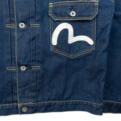 Vintage 2000s Evisu Gull Pocket Japanese Denim Jacket Size S | Small, Navy