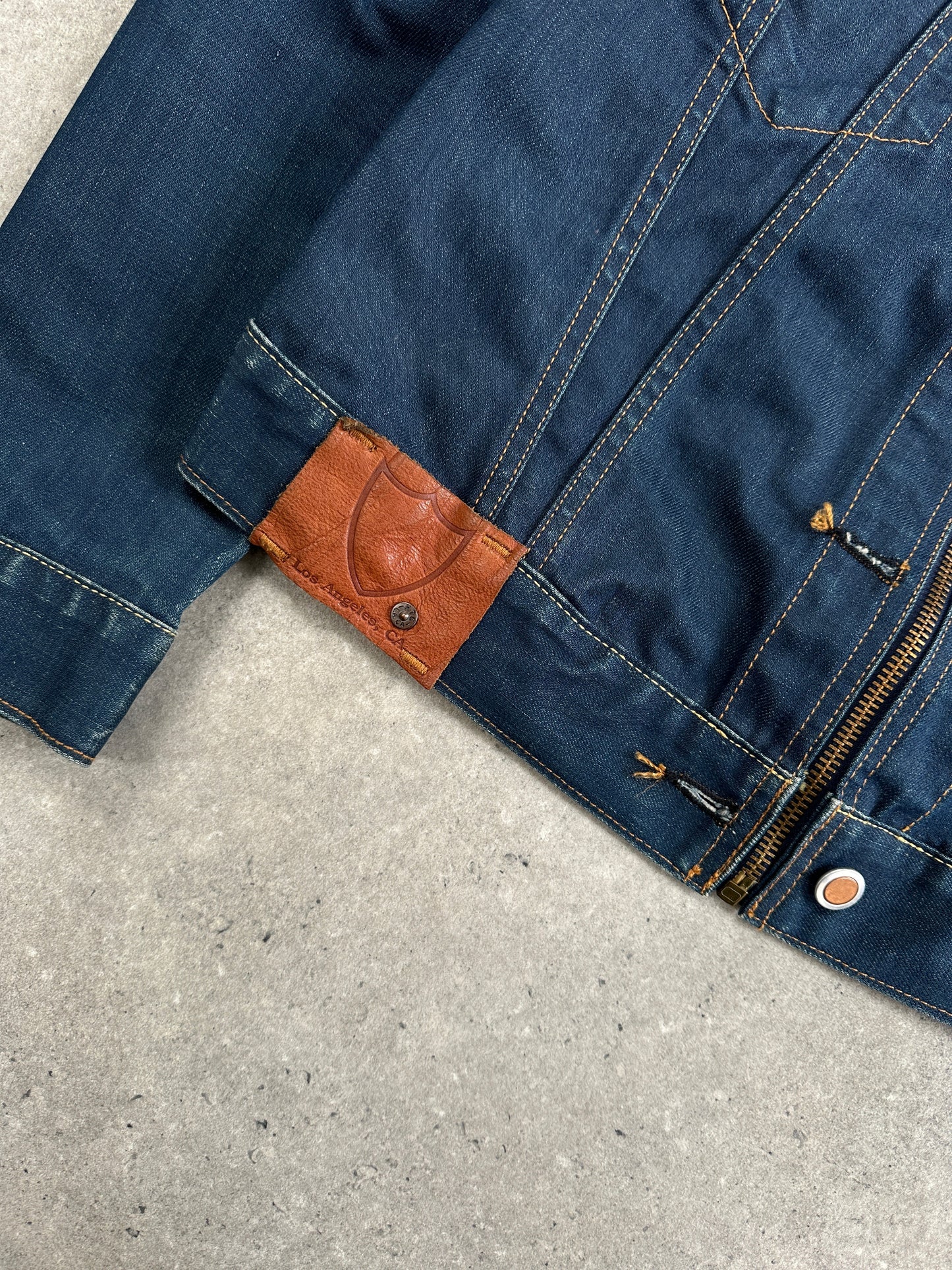 Hollywood Trading Company HTC 2000s “Night Flyer” Moto Denim Jacket - S