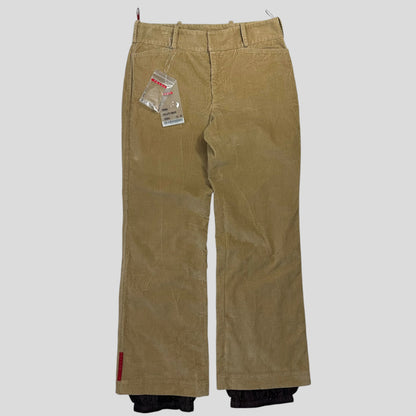 Prada Sport 00’s 2 in 1 Corduroy Double Layered Ski Trousers - L | DEFAULT TITLE, Red