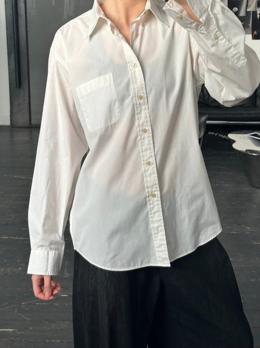 Yves Saint Laurent Pour Homme 1990s Cotton Logo Shirt - M