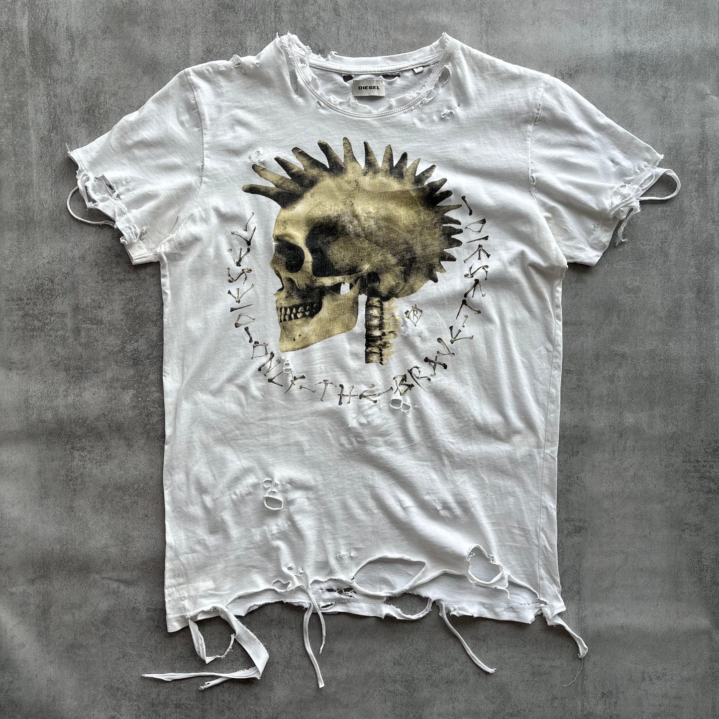 DIESEL DISTRESSED TOP | O/S, Red