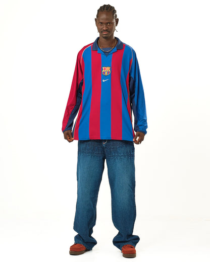 2001-02 Barcelona Nike Player Issue Long Sleeve Home Shirt (XL)