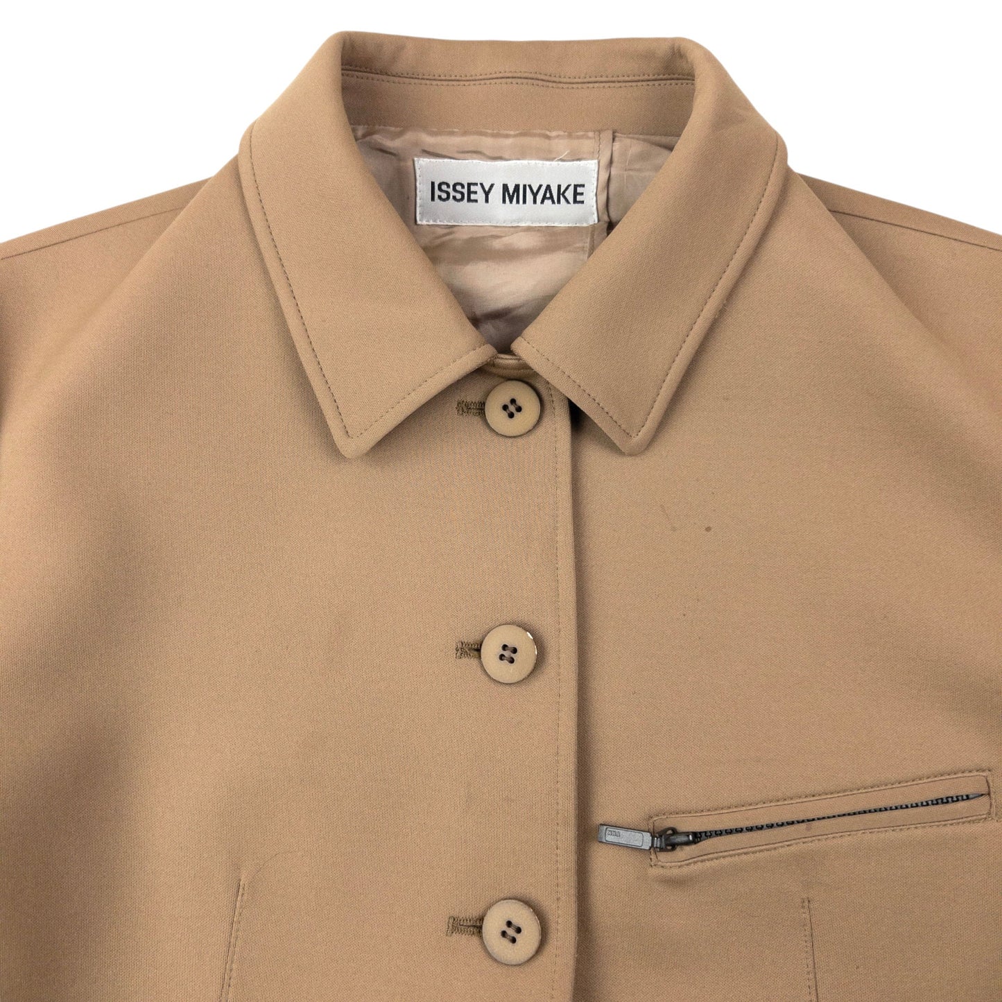 Vintage 2000s Issey Miyake Button Up Jacket Womens Size L | Large, Beige
