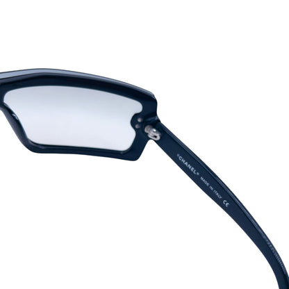 Vintage 2000s Chanel Shield Sunglasses | O/S, Black