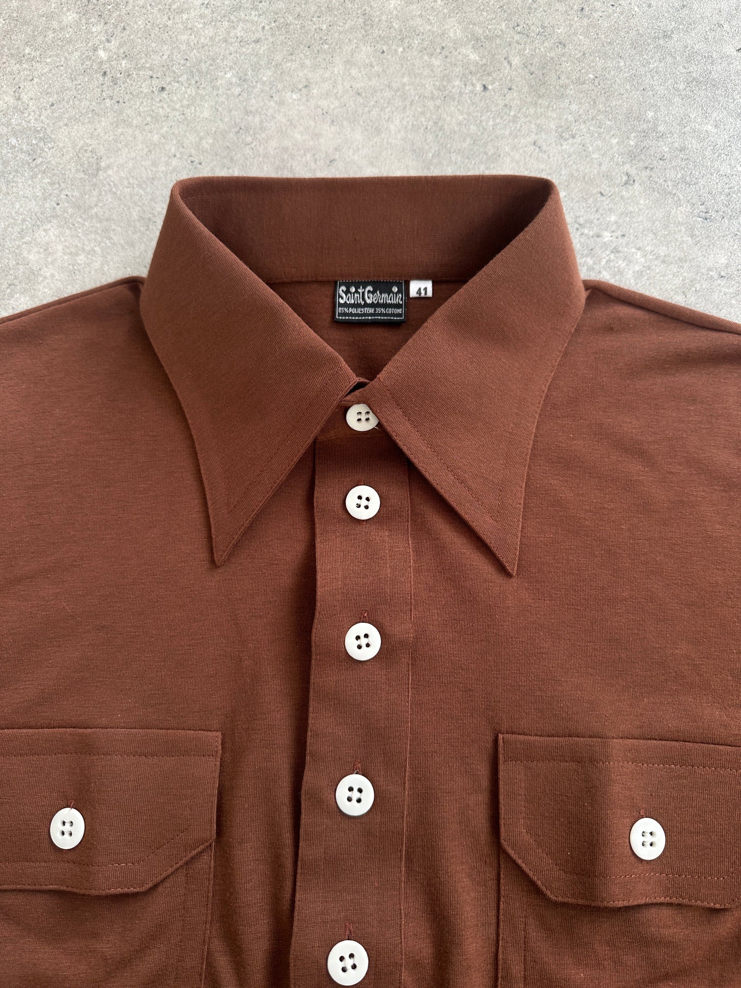 Italian Vintage 1970s Dagger Collar Polo Shirt - M