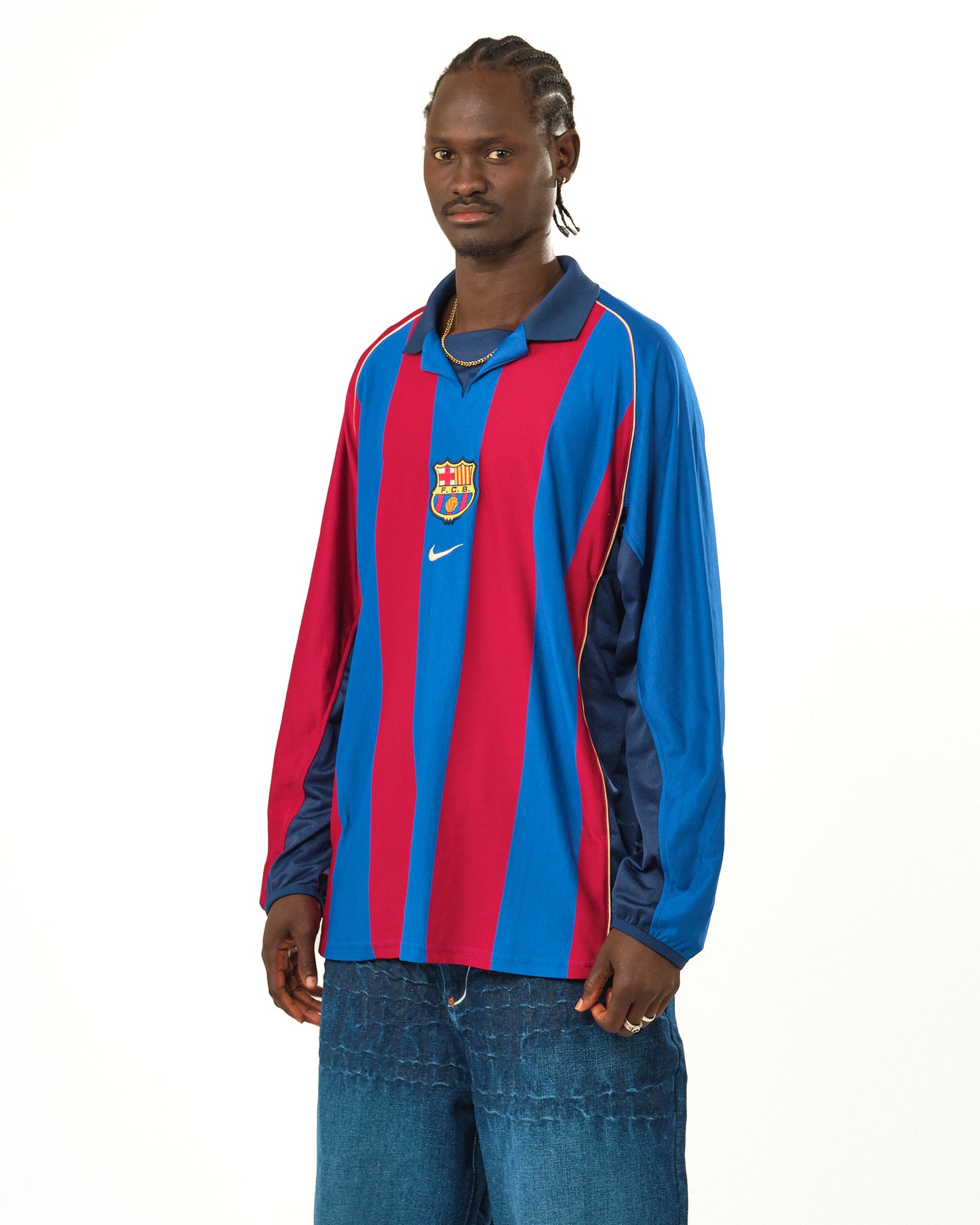 2001-02 Barcelona Nike Player Issue Long Sleeve Home Shirt (XL)