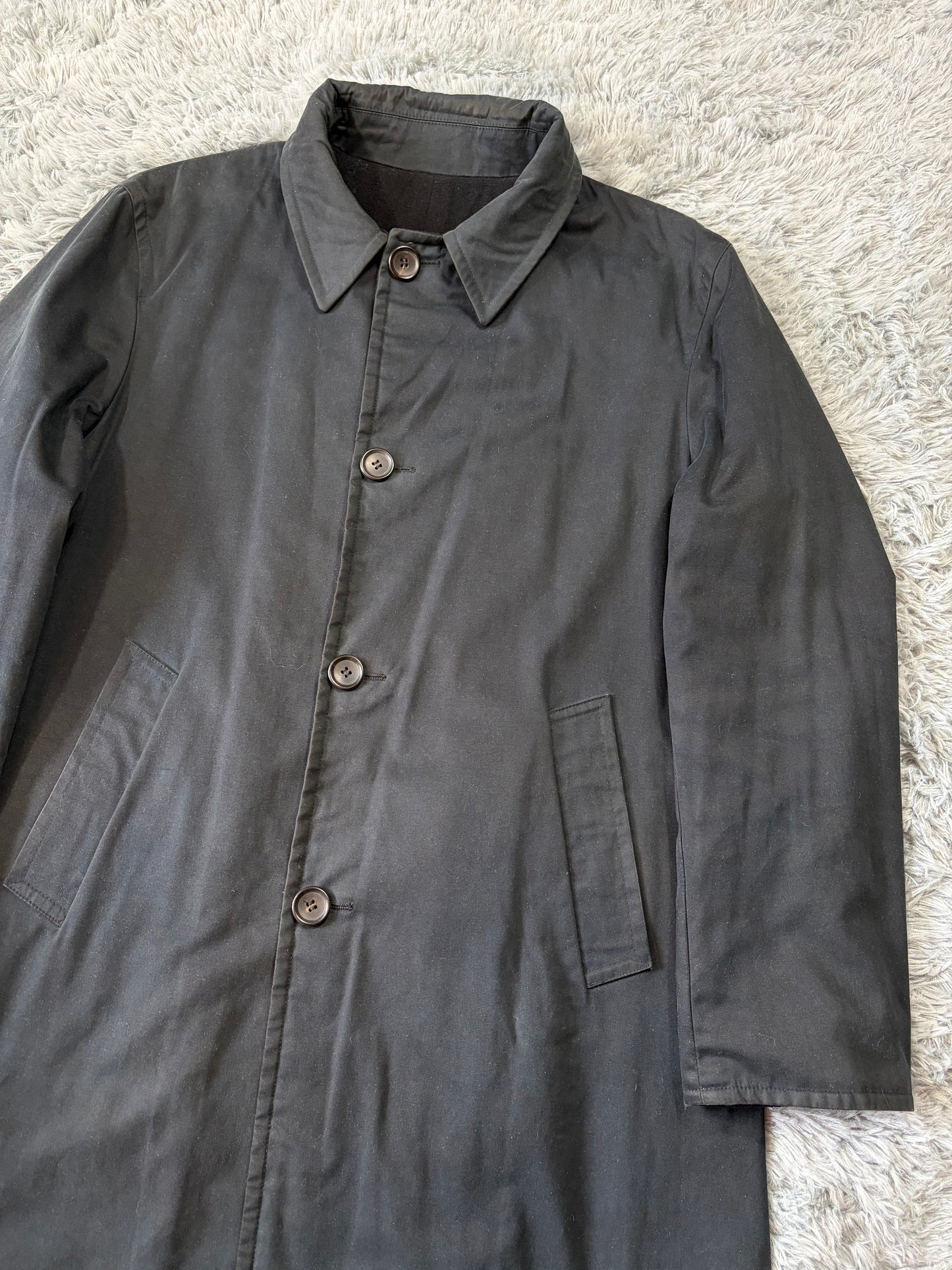 Gucci by Tom Ford 1999 Reversible Wool & Cotton Car Coat - L | O/S, Black