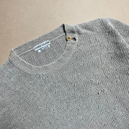 A/W 1995 Oatmeal Knitted Side Button Crew Neck
