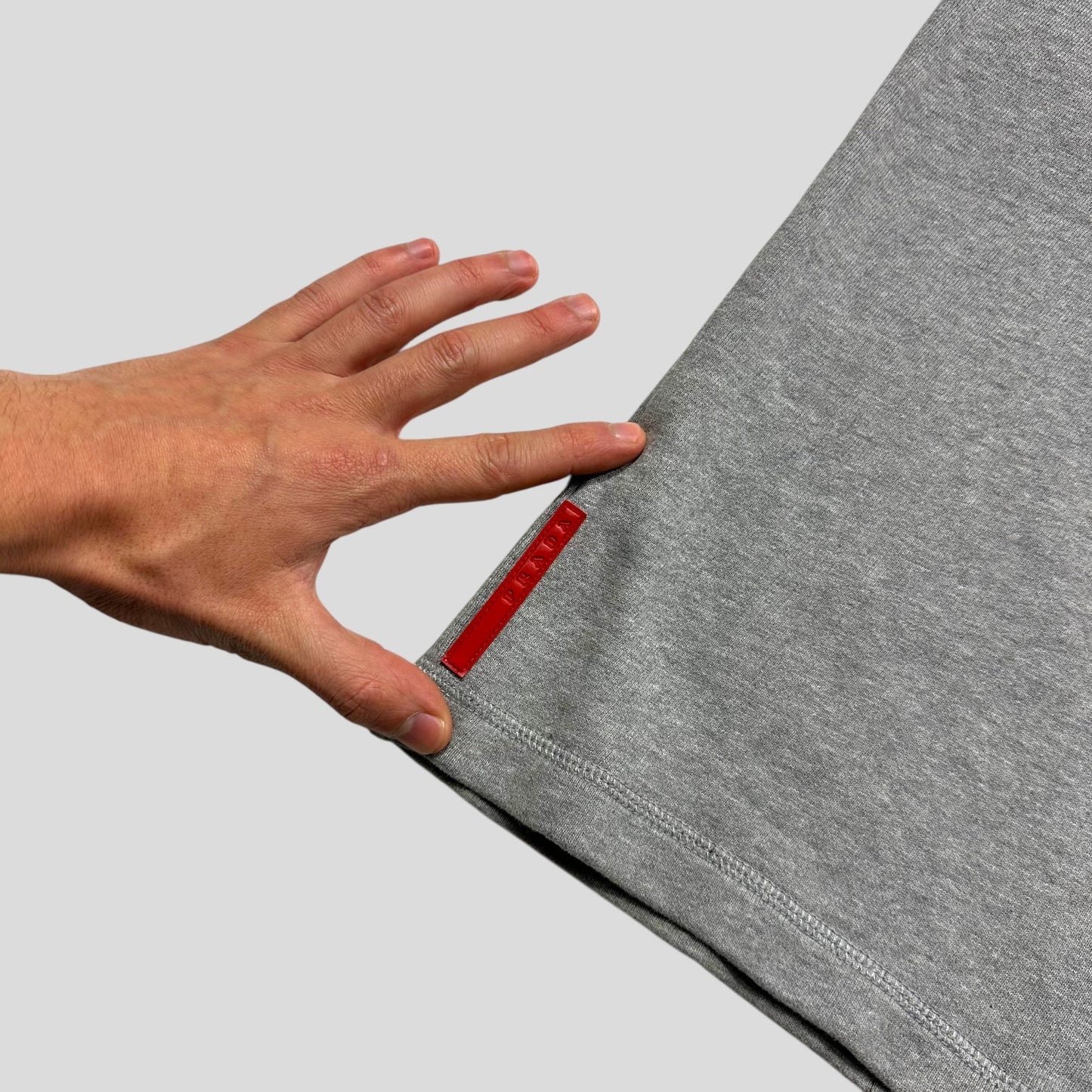 Prada Sport 2008 Baggy Grey Heavy Cotton Logo Joggers - XL