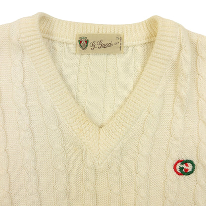 Vintage 80s Gucci Cable Knit Jumper Womens Size M | Medium, Multicoloured