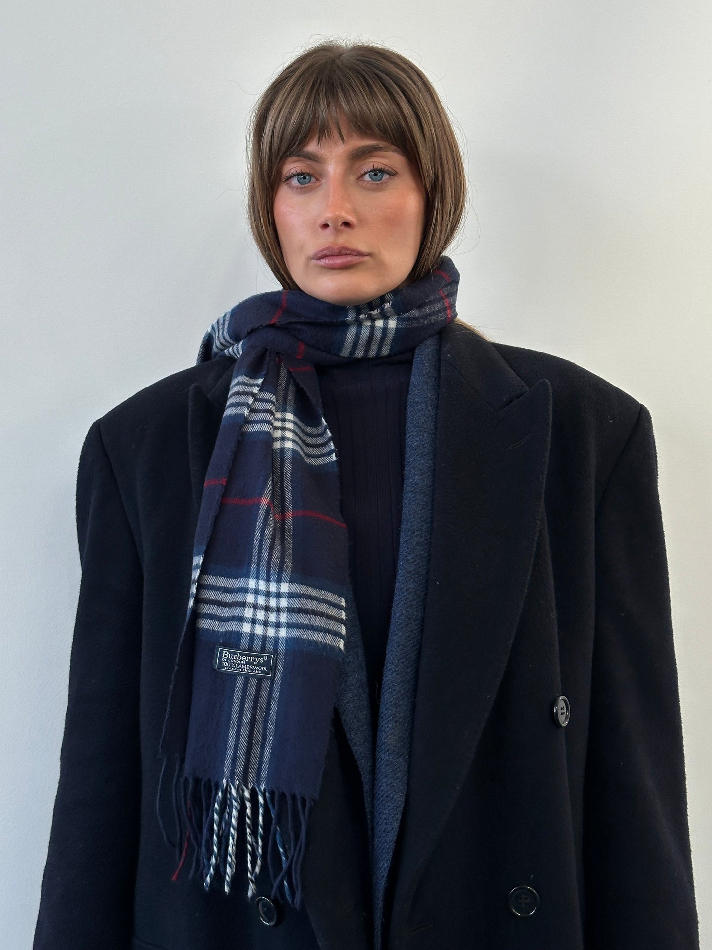 Burberry 1990s Pure Lambswool Check Scarf