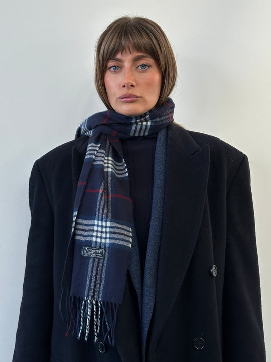 Burberry 1990s Pure Lambswool Check Scarf