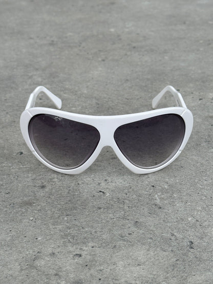 Versace 2000s Oversized Shield Logo Sunglasses