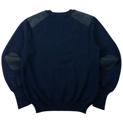Vintage 90s Burberry Wool Jumper Size S | Small, Navy