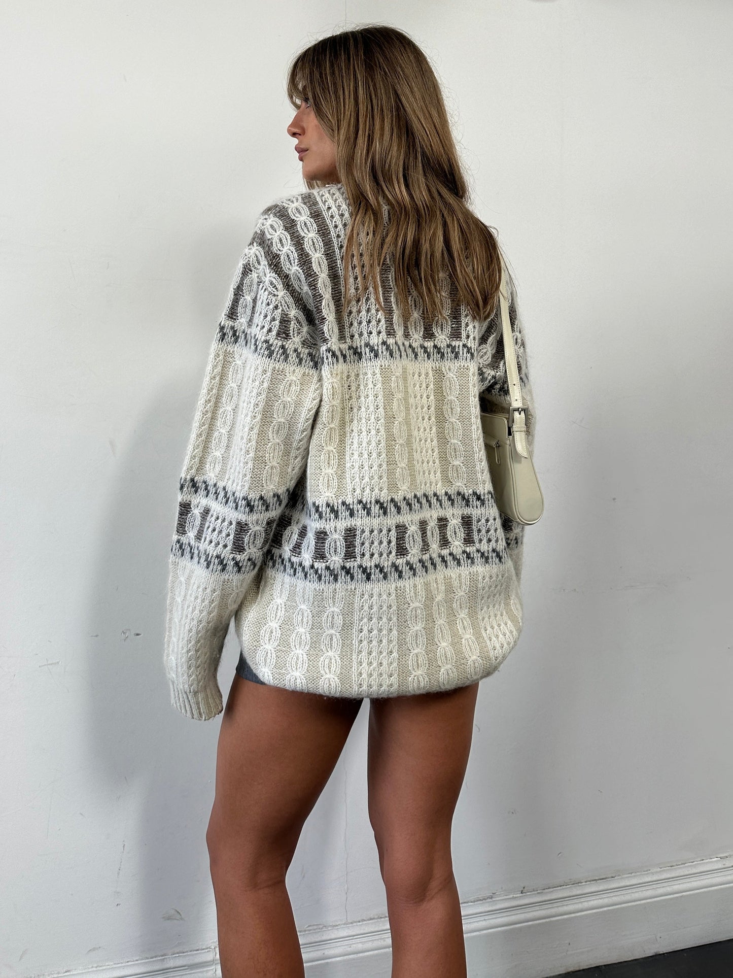 Italian Vintage Wool Mohair Fair Isle Knitted Jumper - XL
