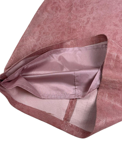 Hennes 1990s pink leather snakeskin skirt