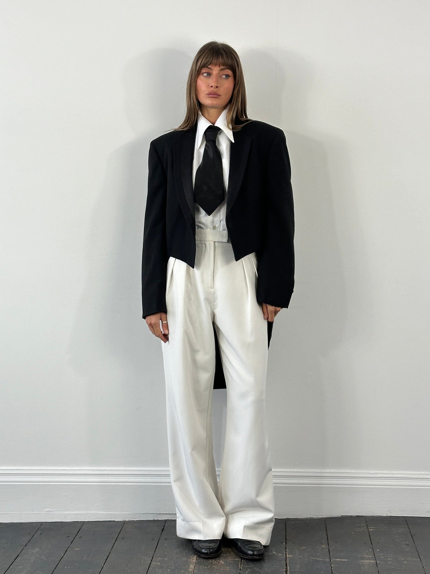 Christian Dior Grand Luxe 1980s Tuxedo Wool Satin Tailcoat - 39R/L
