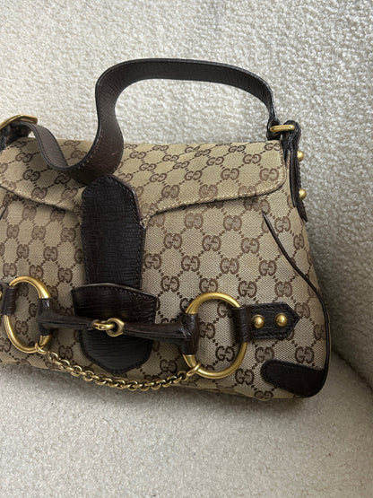 Vintage 90s Gucci Monogram Horsebit 1955 Shoulder Bag | O/S, Multicoloured
