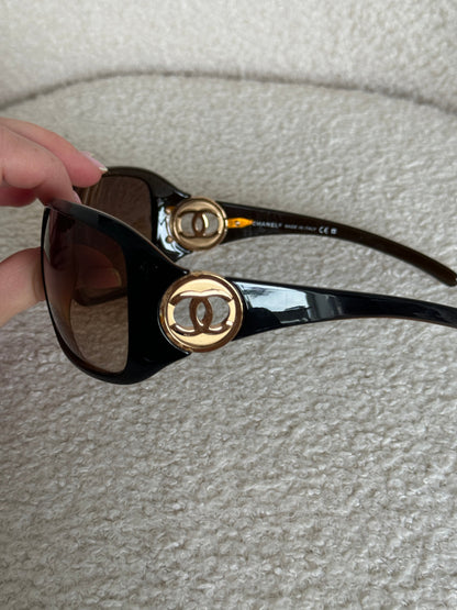2000s Chanel Oversized Shield Sunglasses | O/S, Brown