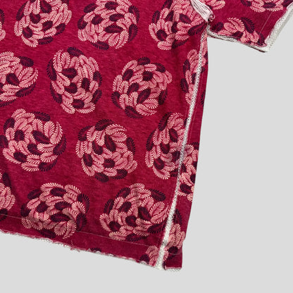 CDG Homme 2003 Feather Print Mesh Layered Technical T-shirt - M