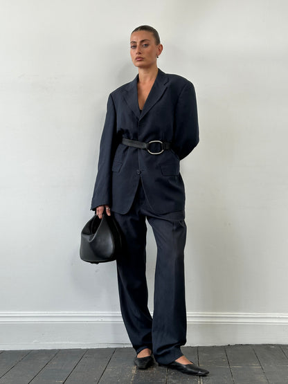 Vintage Linen Lyocel Single Breasted Suit - 40R/W32