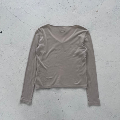 fw1998 cp company donna v neck top | Beige, Beige