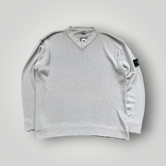 Stone Island SS/97 Cotton Mix V-Neck Knit Jumper XL | Default Title, Grey