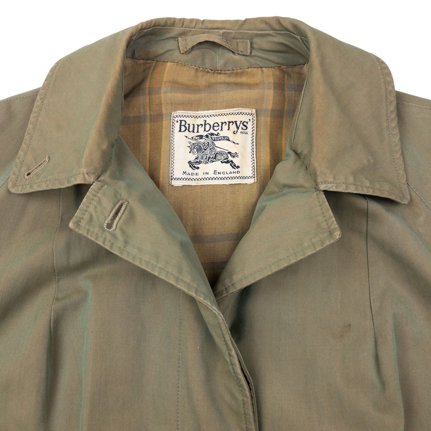 Vintage 80s Burberry Commander II Nova Check Lined Trench Jacket Size XL