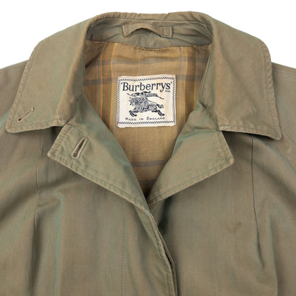Vintage 80s Burberry Commander II Nova Check Lined Trench Jacket Size XL