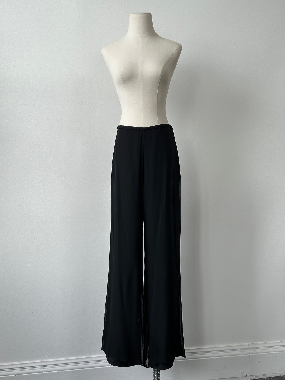 Vintage 1990s Pure Silk Wide Leg Trousers - W30-32