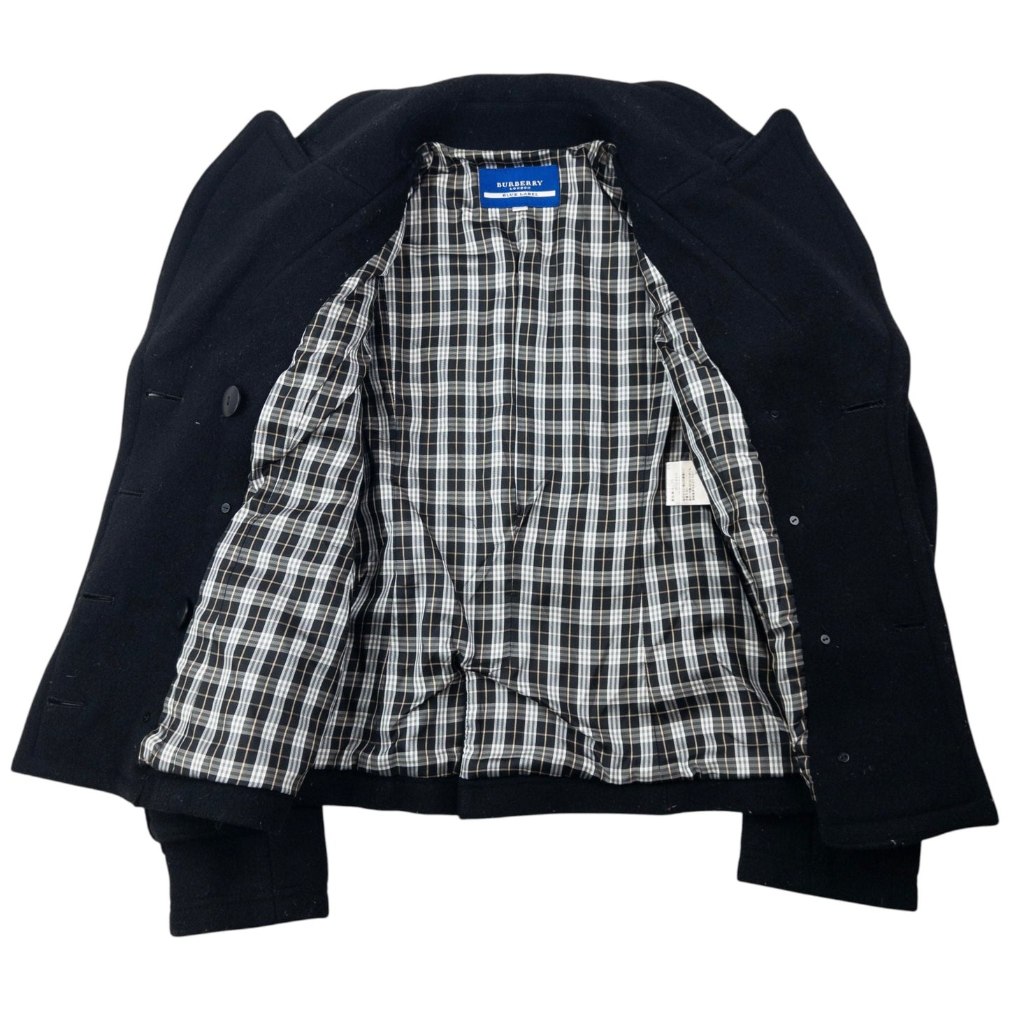 Vintage 2000s Burberry Blue Label Nova Check Lined Wool Jacket Womens Size S | Small, Black