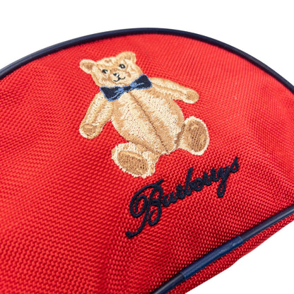 Vintage 90s Burberry Embroidered Teddy Bear Zip Pouch | O/S, Red
