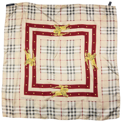 Vintage Burberry Nova Check Silk Scarf