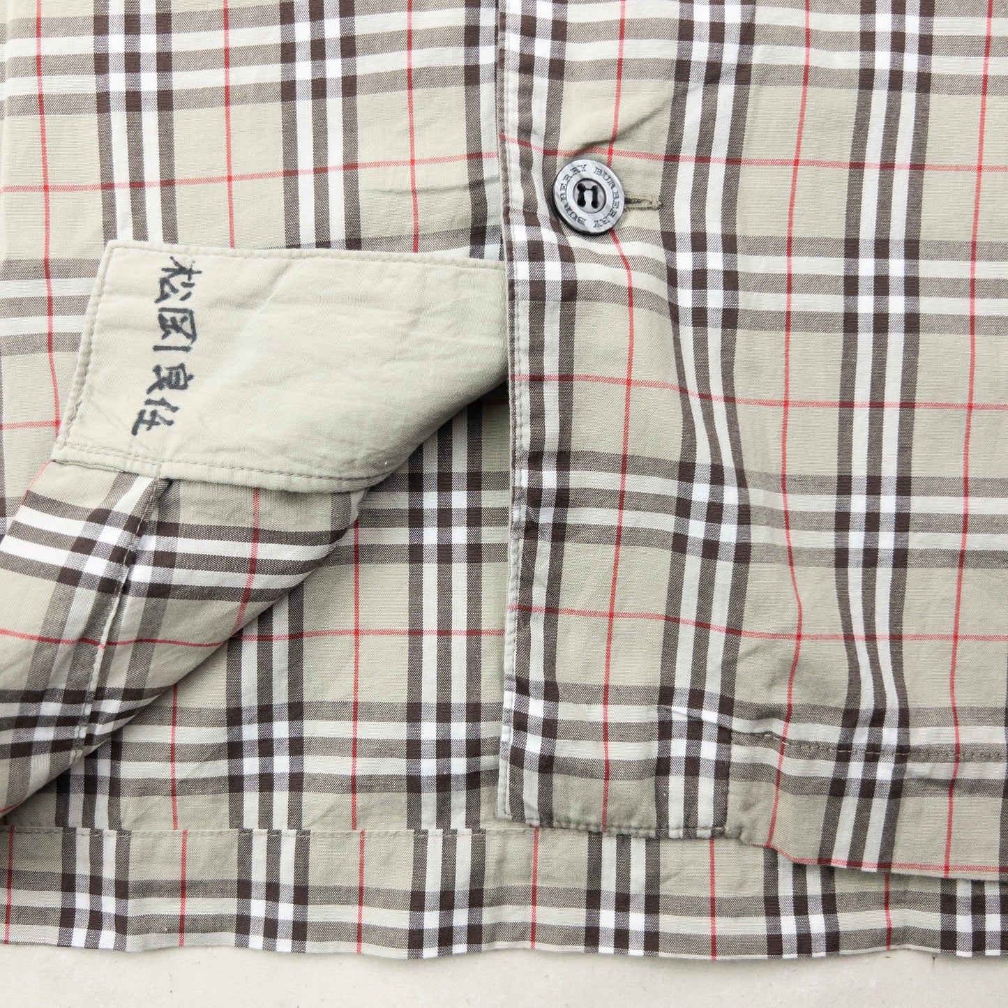 Vintage 2000s Burberry Nova Check Long Sleeve Button Up Pyjama Shirt Size M | Medium, Beige
