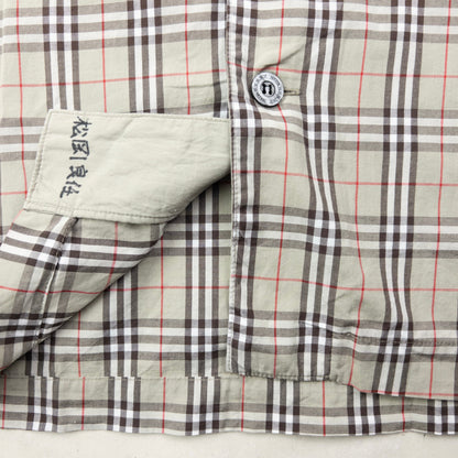 Vintage 2000s Burberry Nova Check Long Sleeve Button Up Pyjama Shirt Size M | Medium, Beige