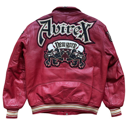 Avirex New York Lions Leather Varsity Jacket - L