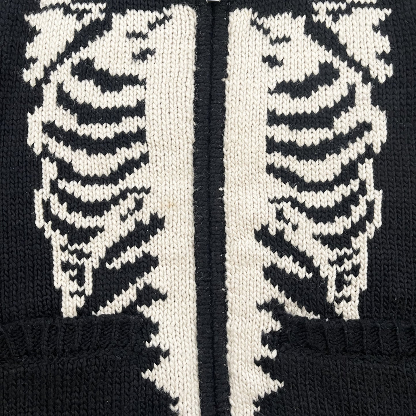 Vanson Leathers Skeleton Cowichan Jumper - M | Medium, Black and White