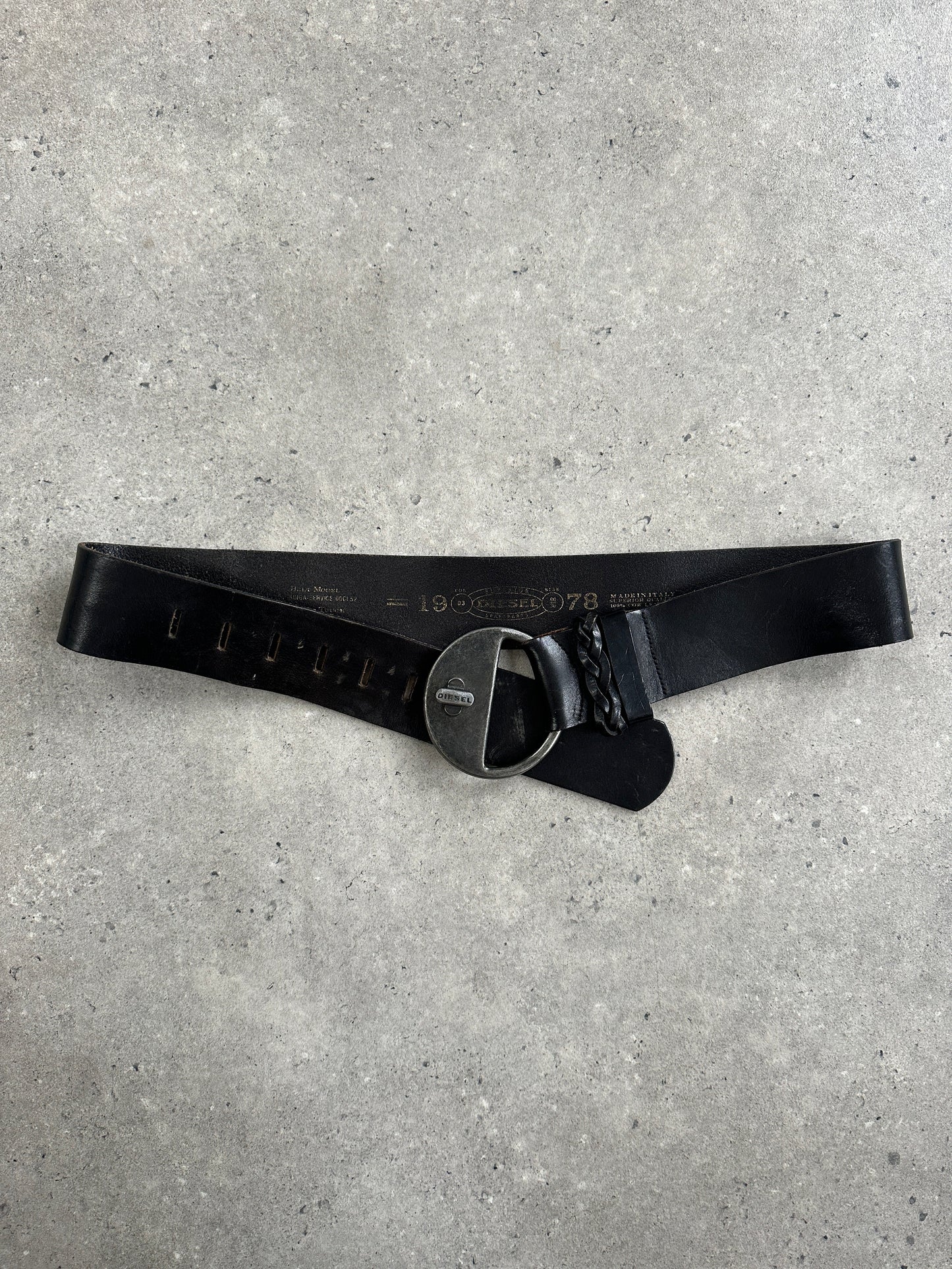 Diesel 1990s Chunky Logo Leather Belt - W32-38